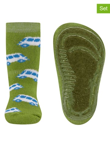 ewers 2er-Set: ABS-Socken "SoftStep Bus" in Grün