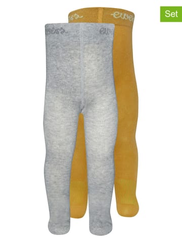 ewers 2er-Set: Strumpfhosen in Grau/ Gelb