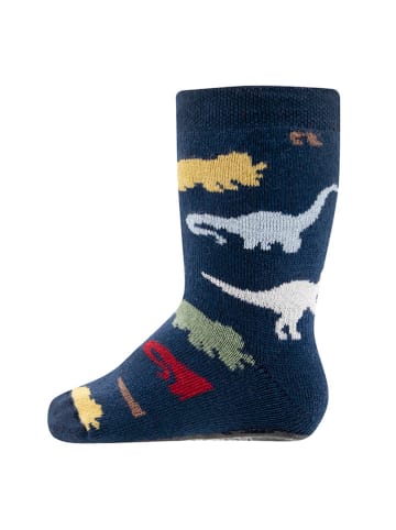 ewers 2er-Set: ABS-Socken "Dinos" in Dunkelblau/ Türkis