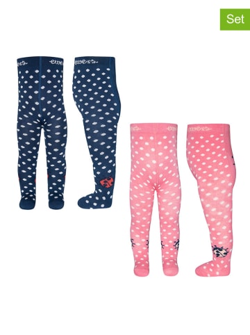ewers 2er-Set: Strumpfhosen in Dunkelblau/ Pink