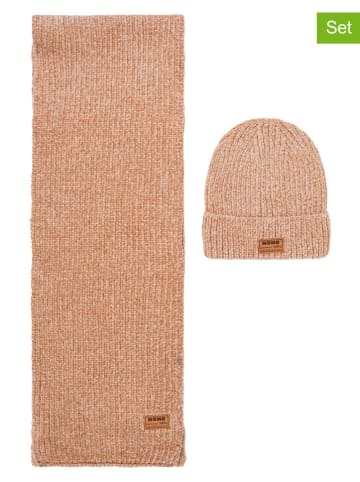 No-No 2-delige set "Rana" - Muts en Sjaal lichtbruin