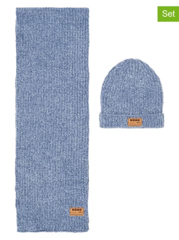 No-No 2tlg. Set "Rana" - Mütze und Schal in Blau
