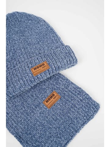 No-No 2tlg. Set "Rana" - Mütze und Schal in Blau