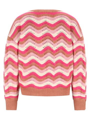 No-No Pullover "Kessy" in Pink/ Hellbraun