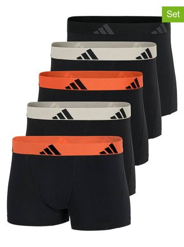 adidas 5-delige set: boxershorts zwart