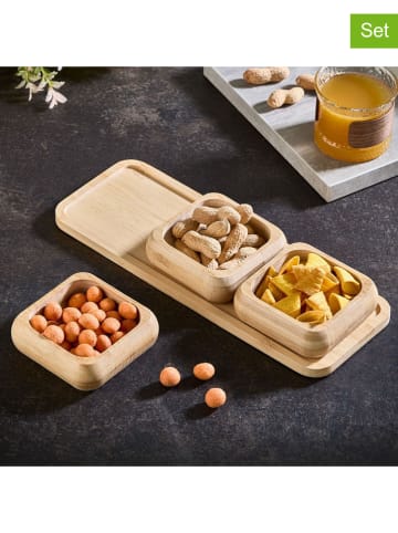 Hermia 4-delige serveerset beige - (L)11 x (B)30 cm