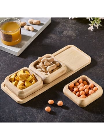 Hermia 4-delige serveerset beige - (L)11 x (B)30 cm