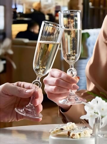 Hermia 6-delige set: glazen op steel - 150 ml