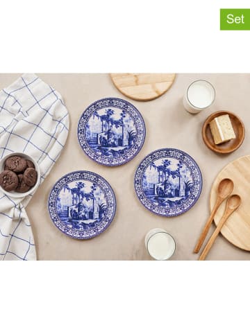 Hermia 6er-Set: Dessertteller in Weiß/ Blau - Ø 19,3 cm