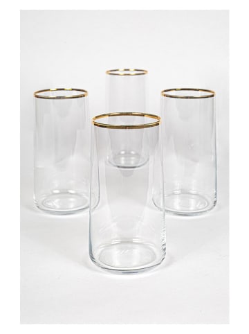 Hermia 4-delige set: glazen goudkleurig - 520 ml