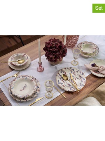 Hermia 24tlg. Kombiservice in Weiß/ Blau/ Rot