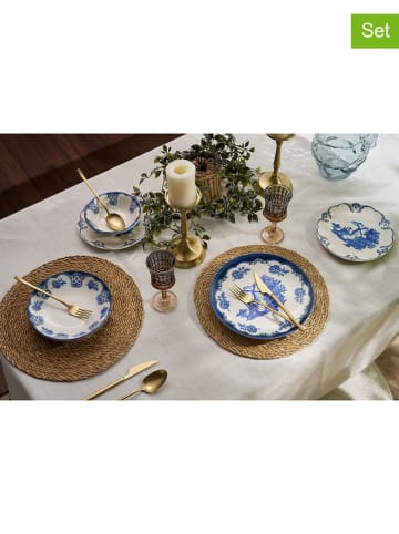 Hermia 24-delig combiservies wit/blauw