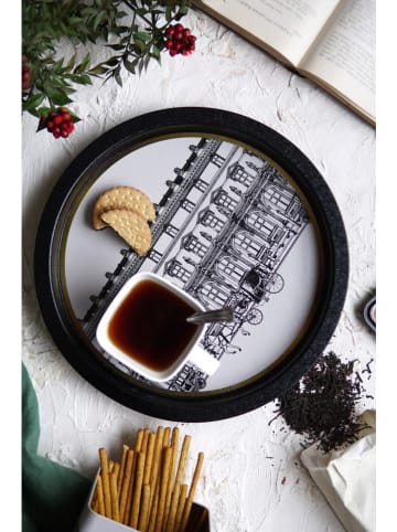 Hermia Taca w kolorze czarno-białym - Ø 31,5 cm