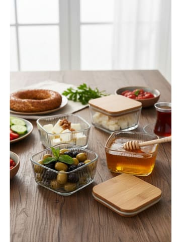 Hermia 4-delige set: voorraadpotten beige - 300 ml