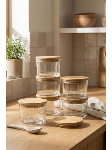 Hermia 6-delige set: voorraadpotten beige - 220 ml