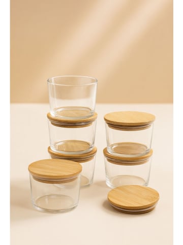 Hermia 6-delige set: voorraadpotten beige - 220 ml