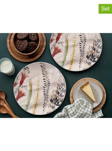 Hermia 6-delige set: dinerborden wit/groen/rood - Ø 25,5 cm