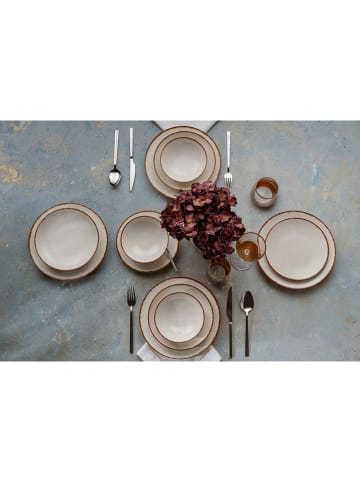 Hermia 24-delig combiservies wit/bruin