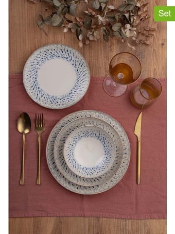 Hermia 24-delig combiservies beige/blauw
