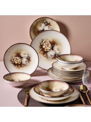 Hermia 26-delig combiservies wit/bruin