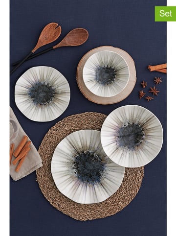 Hermia 24-delig combiservies beige/blauw