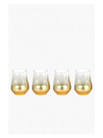 Hermia 4-delige set: glazen goudkleurig - 425 ml