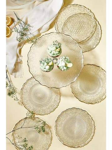 Hermia 7tlg. Set: Dessertteller in Transparent/ Gold