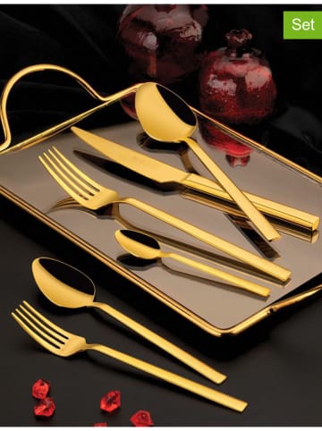 Hermia 36-częściowy zestaw sztućców w kolorze złotym