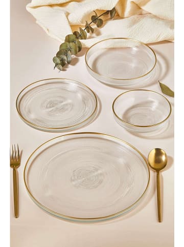 Hermia 24tlg. Kombiservice in Transparent/ Gold