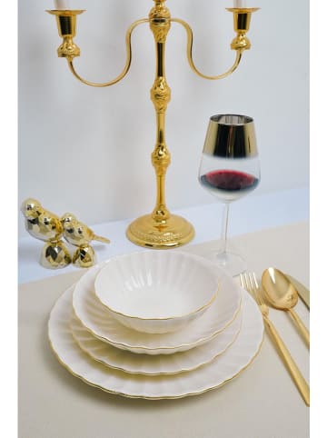 Hermia 24-delig combiservies wit/goudkleurig
