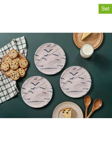 Hermia 6er-Set: Dessertteller in Creme/ Dunkelblau - Ø 19,3 cm