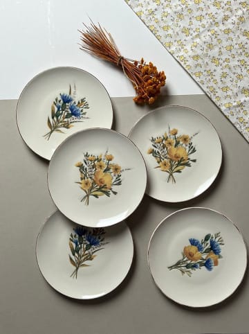 Hermia 6-delige set: dessertborden wit/meerkleurig - Ø 21 cm