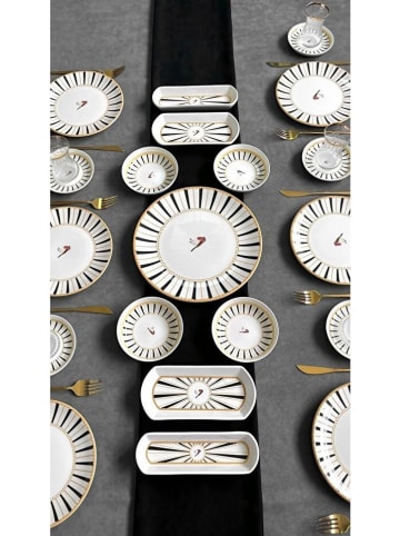 Hermia 21tlg. Frühstücksservice in Weiß/ Schwarz/ Gold