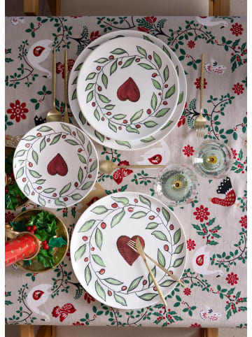 Hermia 6er-Set: Platzteller in Weiß/ Rot/ Grün - Ø 30 cm