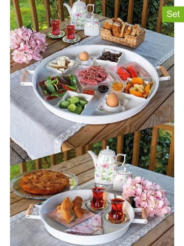 Hermia 2er-Set: Serviertabletts in Weiß