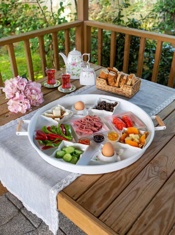 Hermia 2er-Set: Serviertabletts in Weiß