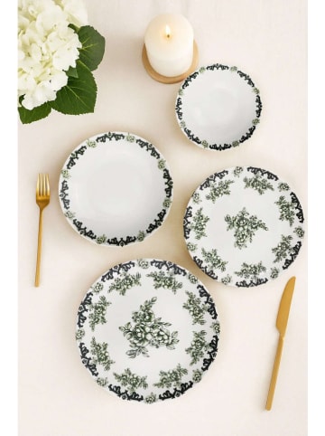 Hermia 24-częściowy zestaw w kolorze biało-zielonym