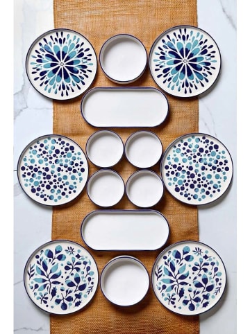 Hermia 14-delige ontbijtset wit/blauw