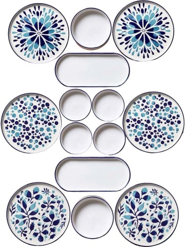 Hermia 14-delige ontbijtset wit/blauw