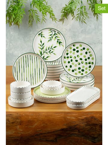 Hermia 22-delige ontbijtset wit/groen
