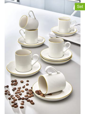 Hermia 6-delige set: koffiekoppen wit - 100 ml