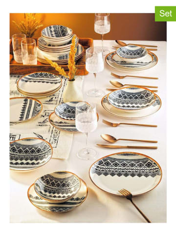 Hermia 18-delige combiservies wit/zwart