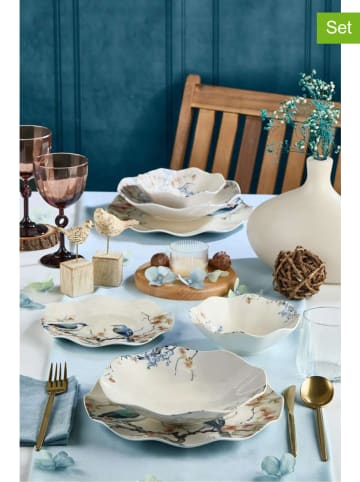 Hermia 18-delige combiservies crème/blauw