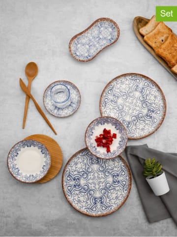 Hermia 26-częściowy zestaw śniadaniowy w kolorze niebiesko-jasnobrązowym