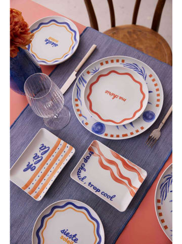 Hermia 12-delig combiservies wit/blauw/oranje