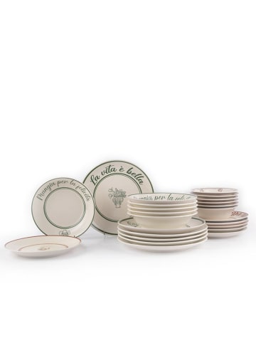 Hermia 24-częściowy zestaw w kolorze biało-zielono-czerwonym