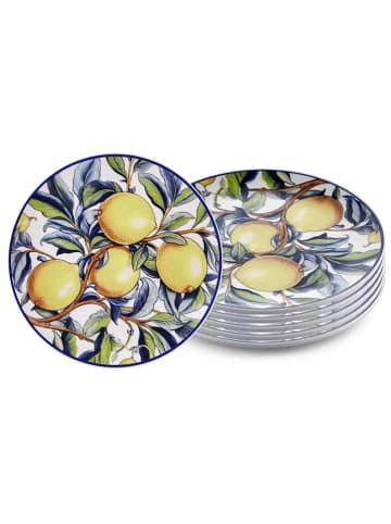 Hermia 6er-Set: Dessertteller in Blau/ Gelb - Ø 19 cm