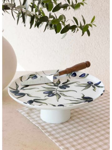 Hermia Etagere in Weiß/ Blau/ Grün - Ø 30 cm