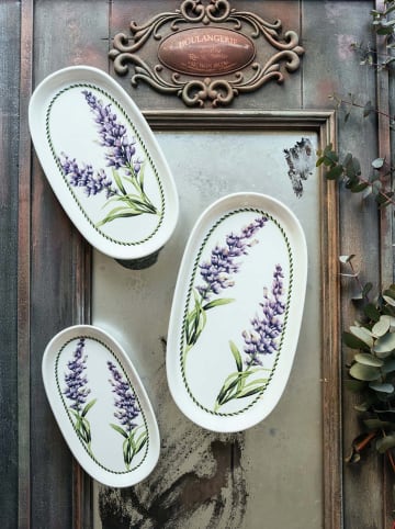 Hermia 2er-Set: Servierplatten in Weiß/ Lila/ Grün - (L)29 x (B)17 cm