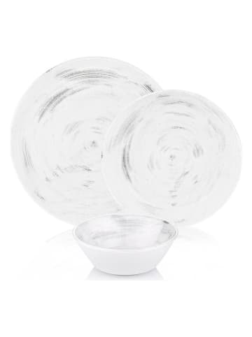 Hermia 12-częściowy zestaw w kolorze biało-szarym